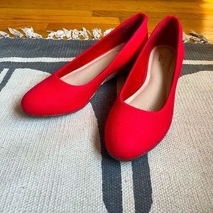 Clarks Red Wedges